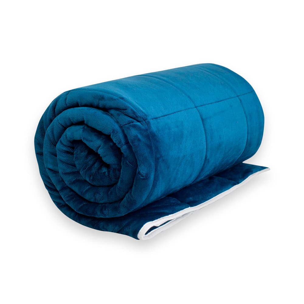Couverture lestee douce bleue