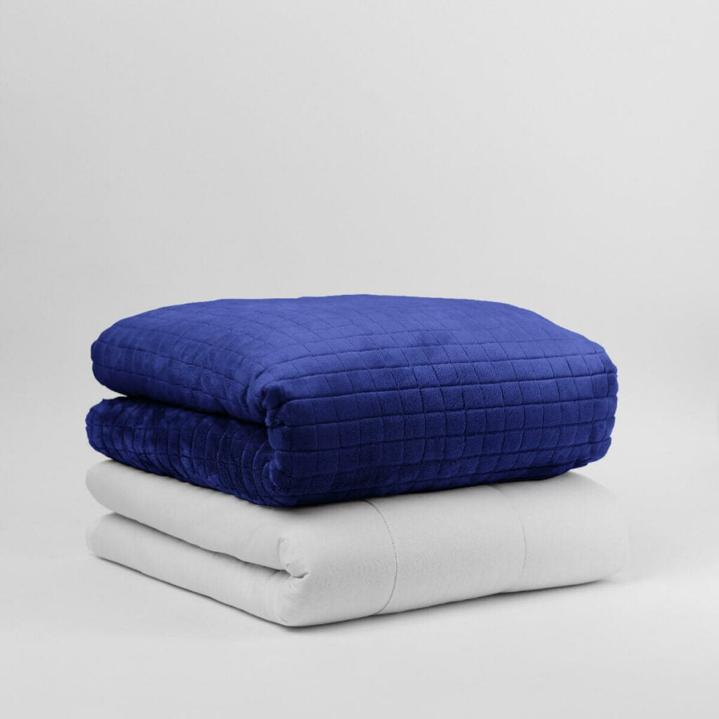 Couverture lestée haut de gamme bleu modèle hiver