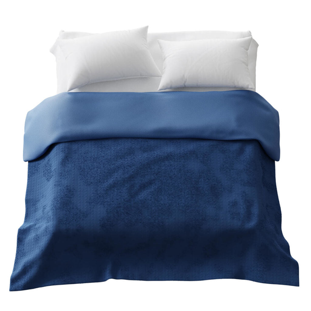 Housse toutes saisons pour couverture lestée bleu poséidon