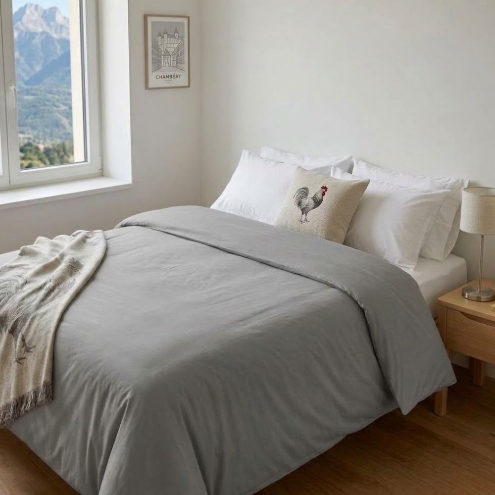 Housse pour couverture lestée made in france mise en situation