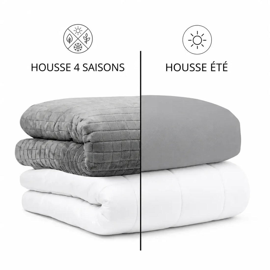 Housses été et hiver pour couverture lestée 