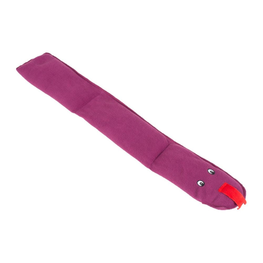 peluche serpent lestée pour épaules mauve