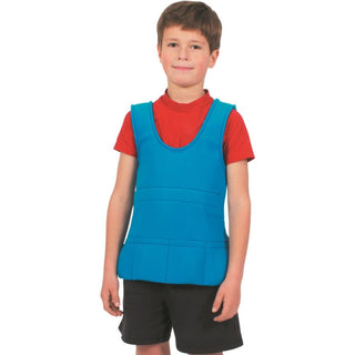  veste lestée thérapeutique bleu sur un petit garçon